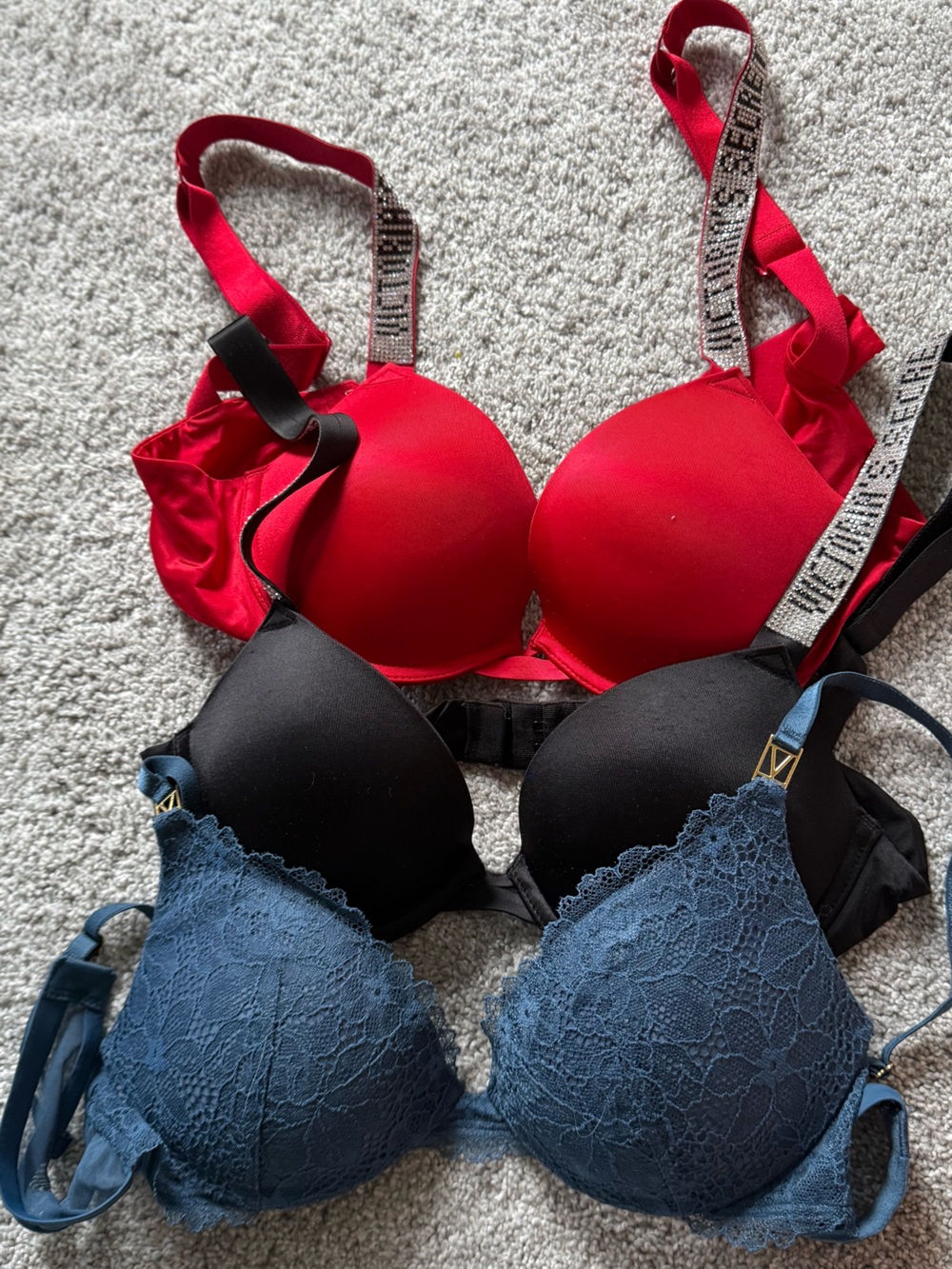 3pc LOT 34B Victoria's Secret Push-up bras